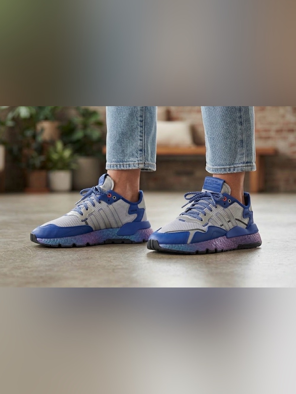 WMNS)adidas Nite Jogger 'Silver Metallic Royal Blue
